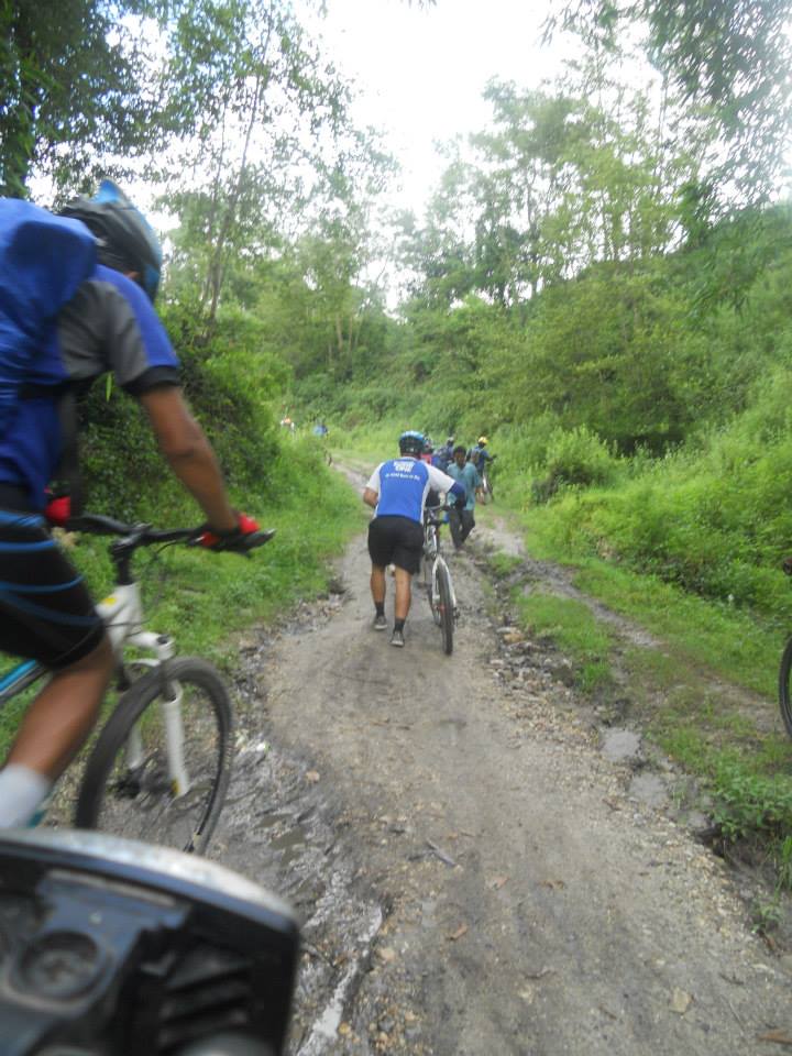 Uphills around Dharmasthali - Tokha during Kathmandu Kora cycling challenge 2014 (#kora14)